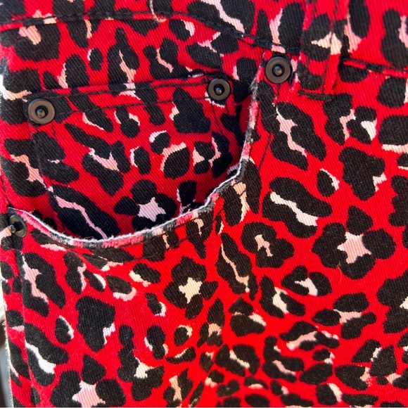 Eloquii Red Animal Print Crop Jeanz 18 - Picture 4 of 7